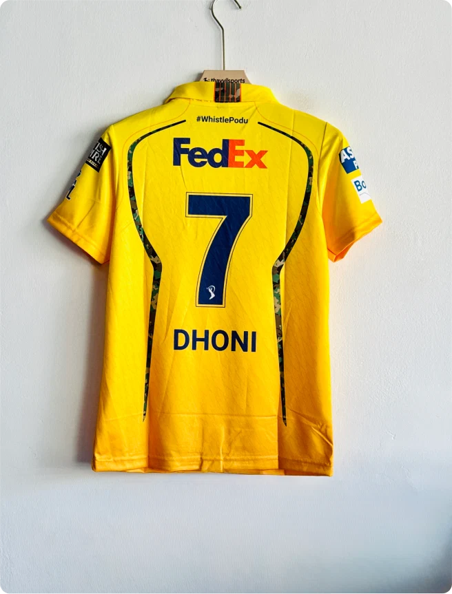 Chennai Super Kings 2026 Kit Dhoni Polo Embroidery Premium