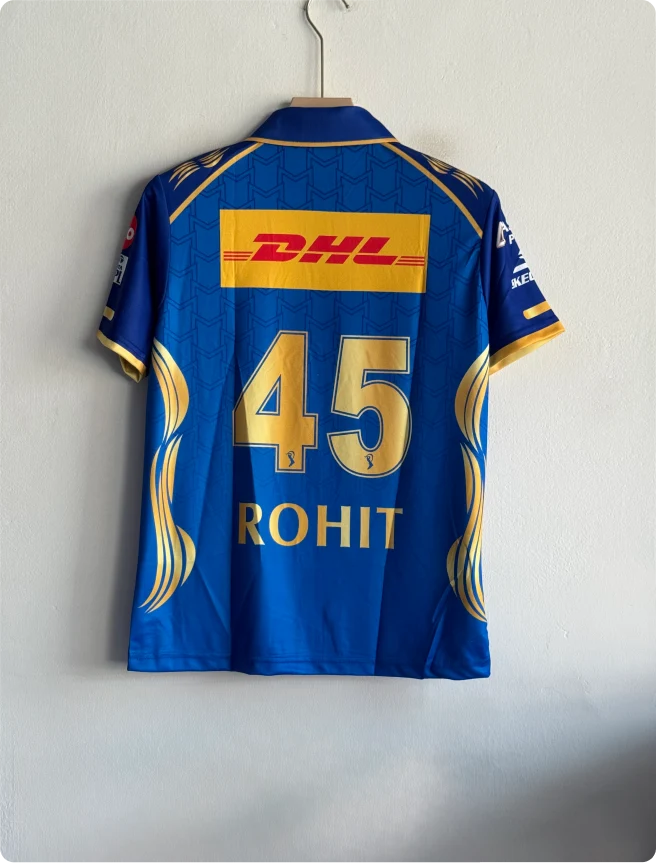 Mumbai Indians 2026 Home Kit Rohit Polo Embroidery