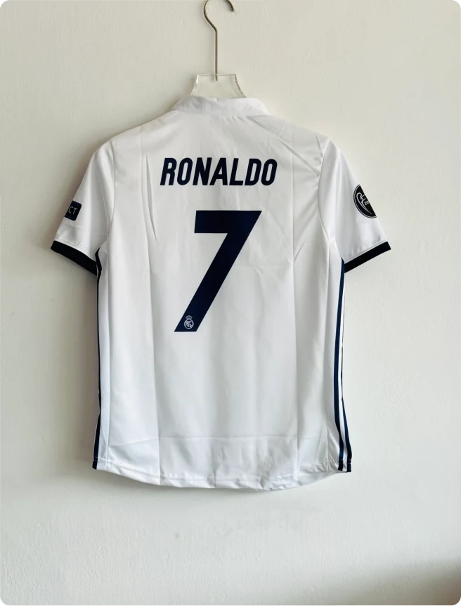 Real Madrid 2016–17 Home Kit Ronaldo Polo Embroidery Premium