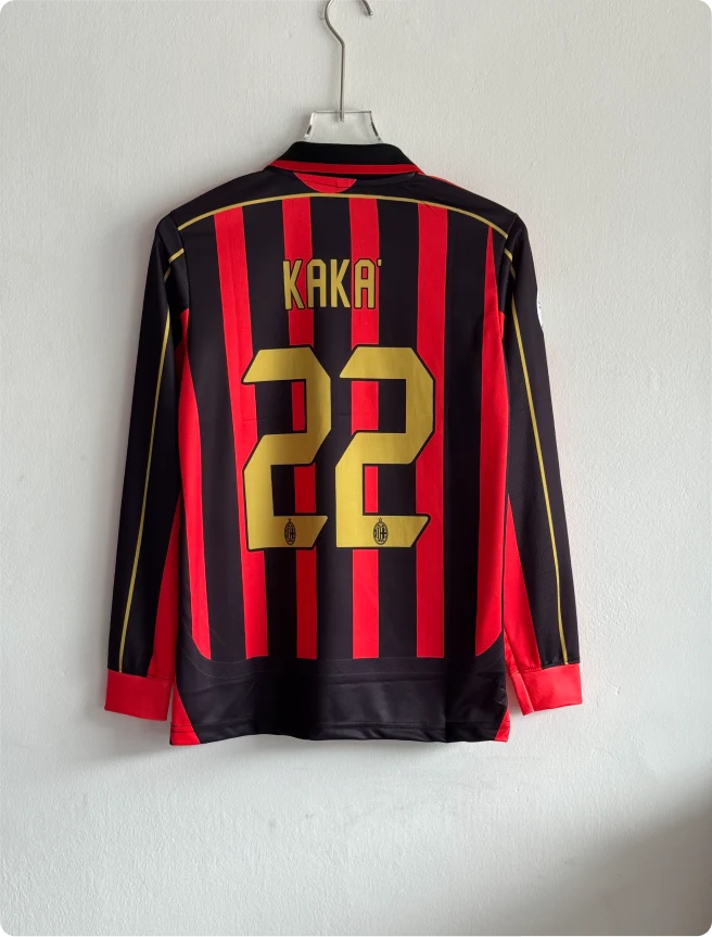 ACMILAN 2006-07 HOME KIT KAKA FULL SLEEVE POLO EMBROIDERY PREMIUM