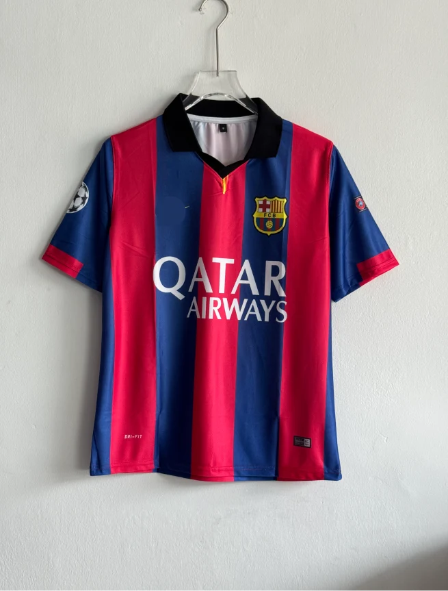 Barcelona 2014-15 home kit Messi polo jersey in classic red and blue colours